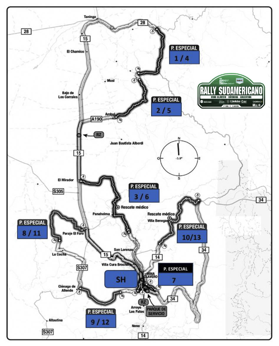 mapa rally codasur mina clavero 2026